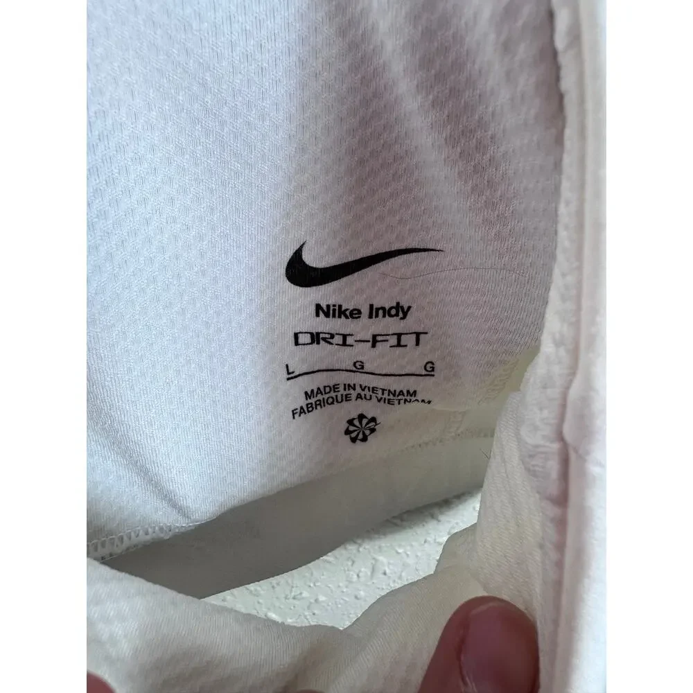 Nike indy Dri Fit White Sports Bra Womens Size Large
